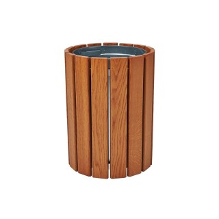 Corbeille Cologne 60 litres Procity - : Ø 460 x hauteur 640 mm - Chêne clair