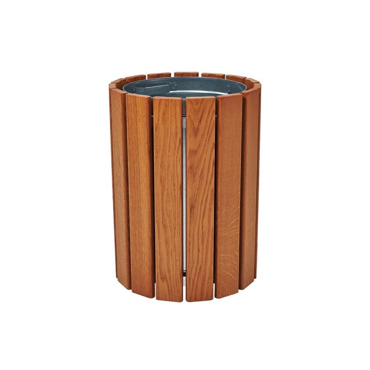Corbeille Cologne 60 litres Procity - : Ø 460 x hauteur 640 mm - Chêne clair