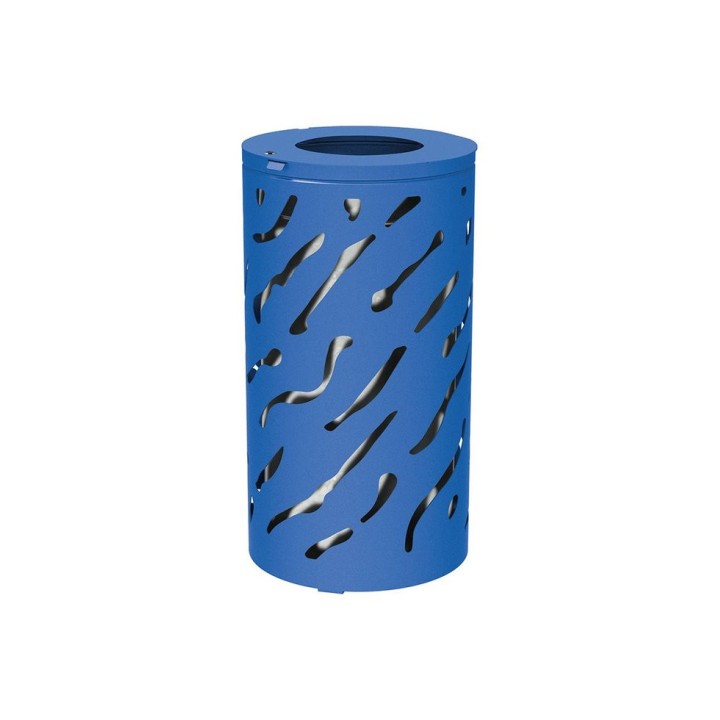 Corbeille standard Venise 80 litres Procity - Ø 450 x hauteur 845 mm - Avec seau galva - Bleu gentiane