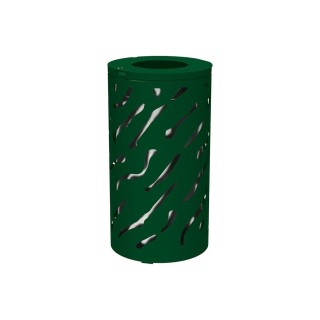 Corbeille standard Venise 80 litres Procity - Ø 450 x hauteur 845 mm - Avec seau galva - Vert mousse