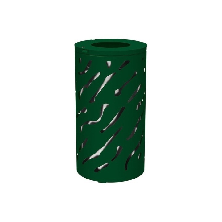 Corbeille standard Venise 80 litres Procity - Ø 450 x hauteur 845 mm - Avec seau galva - Vert mousse