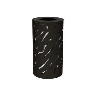 Corbeille standard Venise 80 litres Procity - Ø 450 x hauteur 845 mm - Avec seau galva - Noir foncé