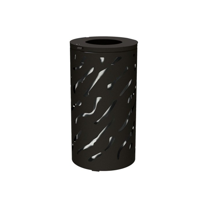 Corbeille standard Venise 80 litres Procity - Ø 450 x hauteur 845 mm - Avec seau galva - Noir foncé