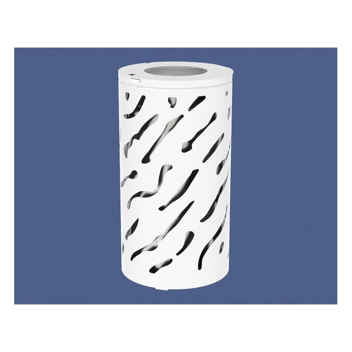 Corbeille standard Venise 80 litres Procity - Ø 450 x hauteur 845 mm - Avec seau galva - Blanc pur