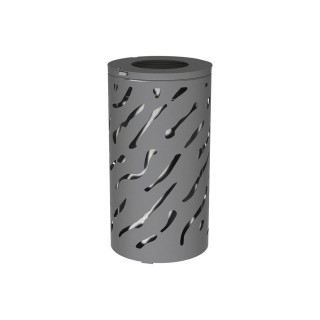 Corbeille standard Venise 80 litres Procity - Ø 450 x hauteur 845 mm - Avec seau galva - Gris Procity