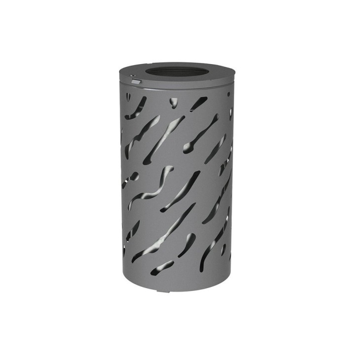 Corbeille standard Venise 80 litres Procity - Ø 450 x hauteur 845 mm - Avec seau galva - Gris Procity