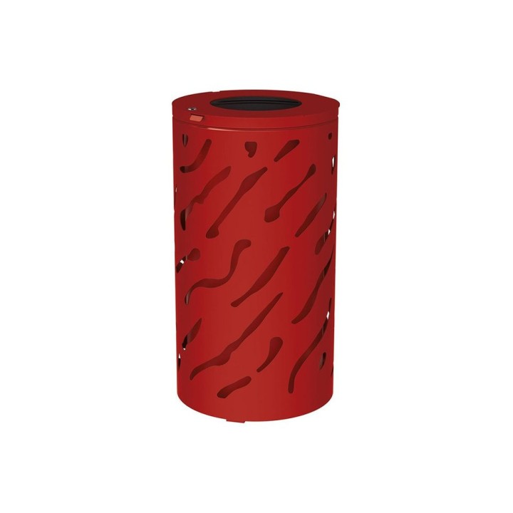 Corbeille standard Venise 80 litres Procity - Ø 450 x hauteur 845 mm - Avec seau peint/galva - Rouge pourpre