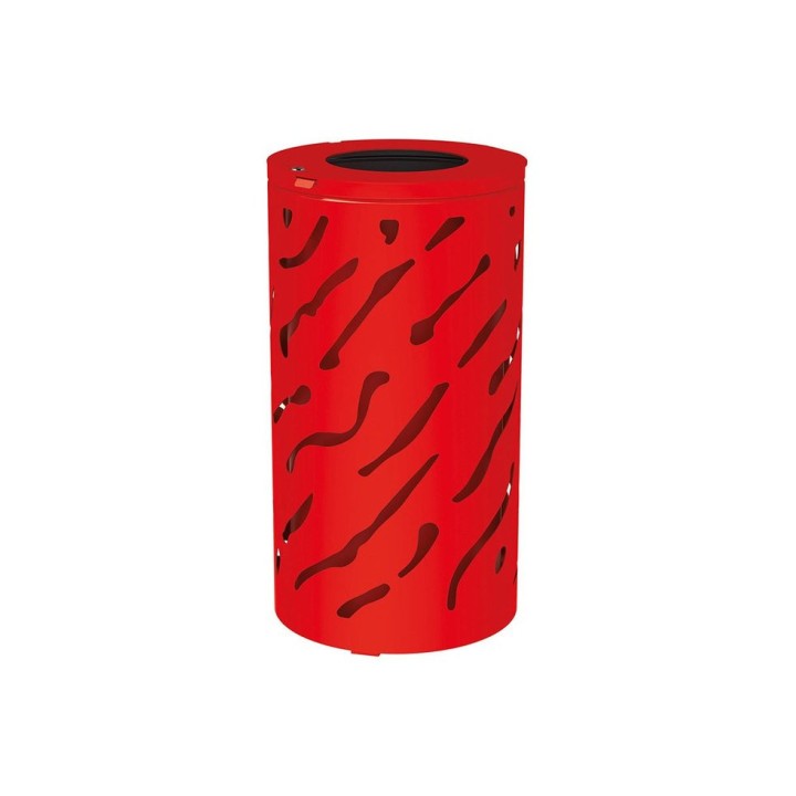 Corbeille standard Venise 80 litres Procity - Ø 450 x hauteur 845 mm - Avec seau peint/galva - Rouge signalisation