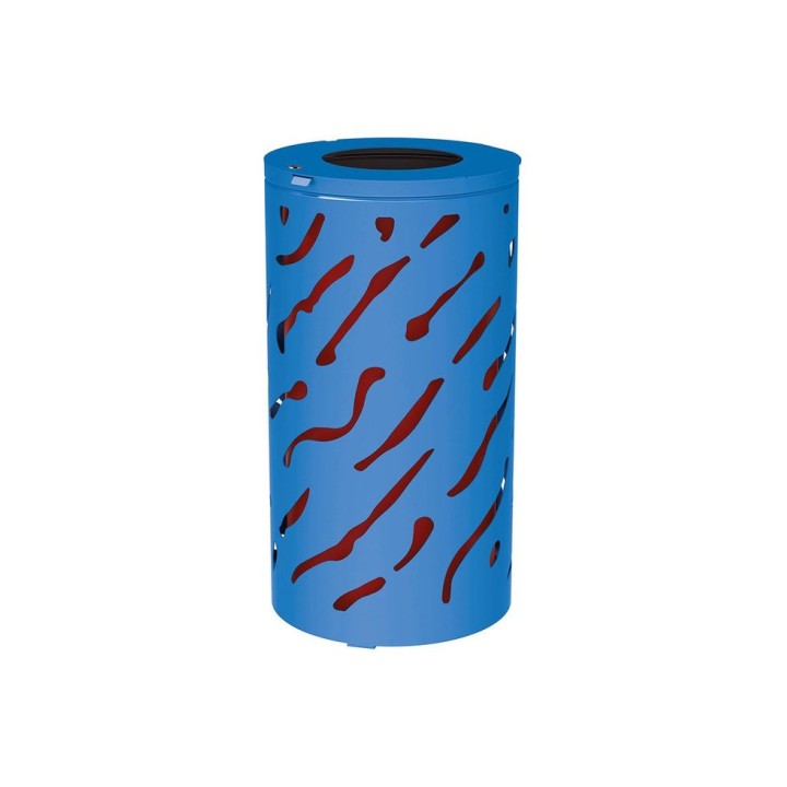 Corbeille standard Venise 80 litres Procity - Ø 450 x hauteur 845 mm - Avec seau peint/galva - Bleu gentiane