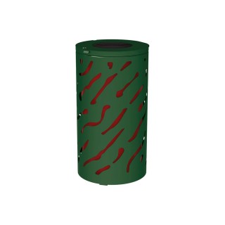 Corbeille standard Venise 80 litres Procity - Ø 450 x hauteur 845 mm - Avec seau peint/galva - Vert mousse