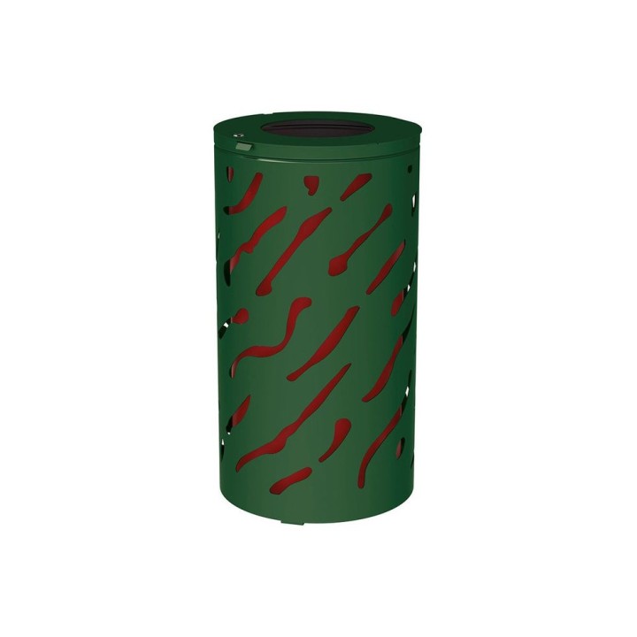 Corbeille standard Venise 80 litres Procity - Ø 450 x hauteur 845 mm - Avec seau peint/galva - Vert mousse