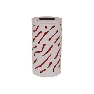 Corbeille standard Venise 80 litres Procity - Ø 450 x hauteur 845 mm - Avec seau peint/galva - Gris soie