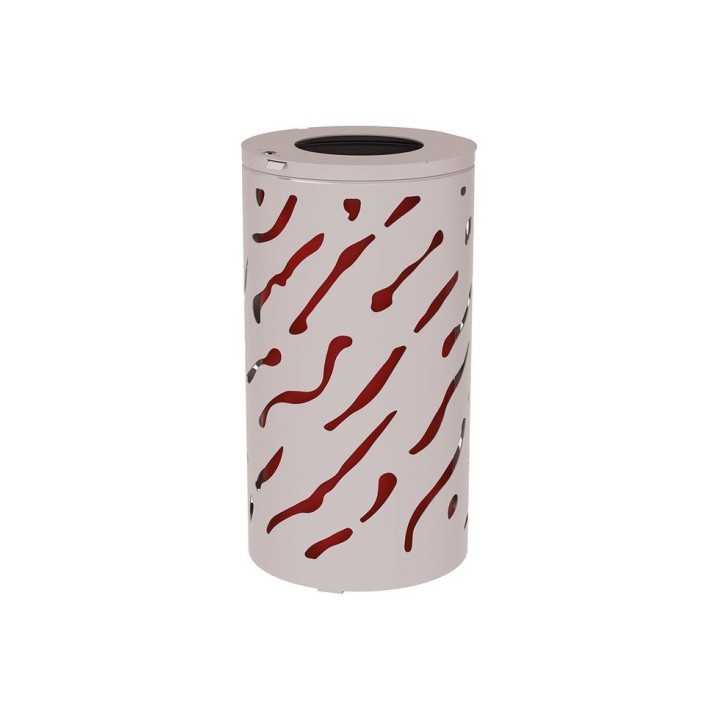 Corbeille standard Venise 80 litres Procity - Ø 450 x hauteur 845 mm - Avec seau peint/galva - Gris soie