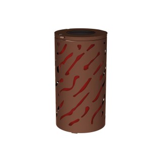 Corbeille standard Venise 80 litres Procity - Ø 450 x hauteur 845 mm - Avec seau peint/galva - Brun chocolat