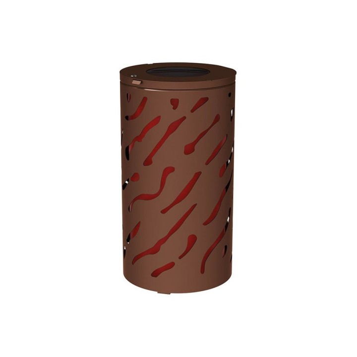 Corbeille standard Venise 80 litres Procity - Ø 450 x hauteur 845 mm - Avec seau peint/galva - Brun chocolat