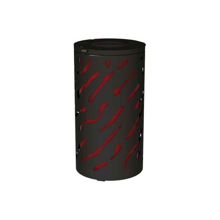 Corbeille standard Venise 80 litres Procity - Ø 450 x hauteur 845 mm - Avec seau peint/galva - Noir foncé