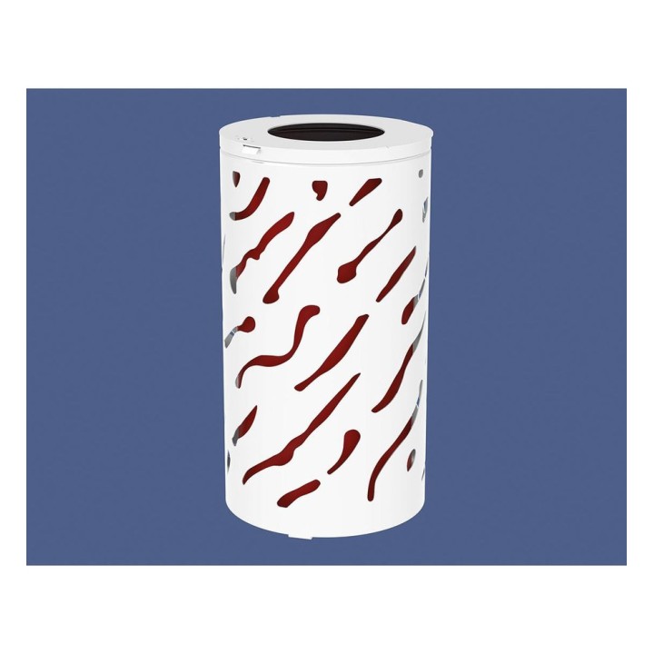 Corbeille standard Venise 80 litres Procity - Ø 450 x hauteur 845 mm - Avec seau peint/galva - Blanc pur