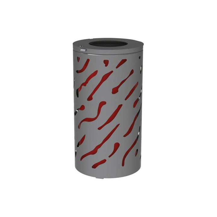 Corbeille standard Venise 80 litres Procity - Ø 450 x hauteur 845 mm - Avec seau peint/galva - Gris Procity