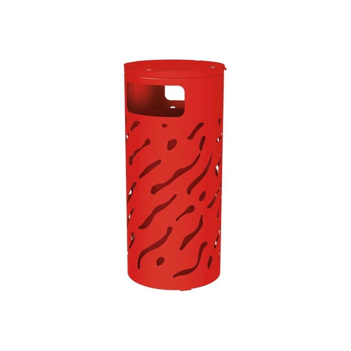 Corbeille standard Venise 80 litres Procity - Ø 450 x hauteur 845 mm - Sans seau - Rouge signalisation