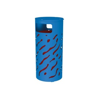 Corbeille standard Venise 80 litres Procity - Ø 450 x hauteur 845 mm - Sans seau - Bleu gentiane