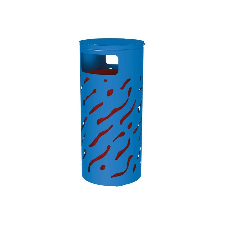 Corbeille standard Venise 80 litres Procity - Ø 450 x hauteur 845 mm - Sans seau - Bleu gentiane