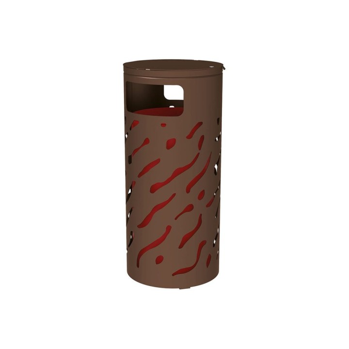 Corbeille standard Venise 80 litres Procity - Ø 450 x hauteur 845 mm - Sans seau - Brun chocolat