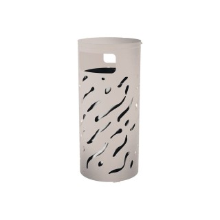 Corbeille Venise couvercle réhaussé 80 litres Procity - Ø 450 x hauteur 1010 mm - Avec seau galva - Gris soie