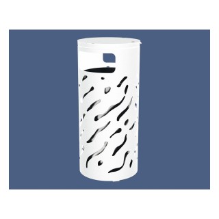 Corbeille Venise couvercle réhaussé 80 litres Procity - Ø 450 x hauteur 1010 mm - Avec seau galva - Blanc pur
