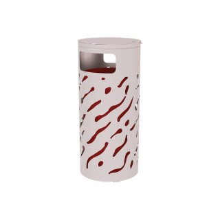 Corbeille Venise couvercle réhaussé 80 litres Procity - Ø 450 x hauteur 1010 mm - Avec seau peint/galva - Gris soie