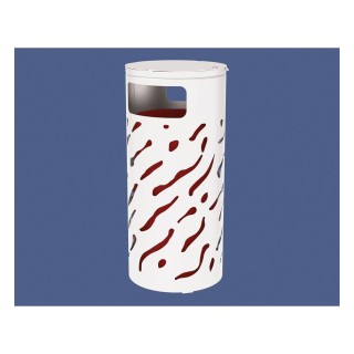 Corbeille Venise couvercle réhaussé 80 litres Procity - Ø 450 x hauteur 1010 mm - Avec seau peint/galva - Blanc pur