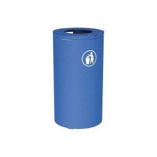 Corbeille Olbia 80 litres Procity - Ø 450 x hauteur 845 mm - Avec seau - Bleu gentiane