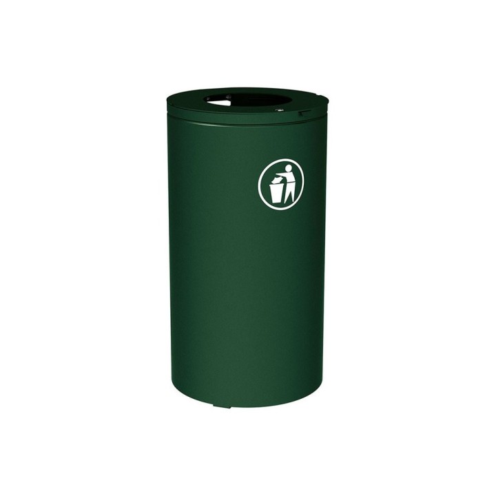 Corbeille Olbia 80 litres Procity - Ø 450 x hauteur 845 mm - Avec seau - Vert mousse