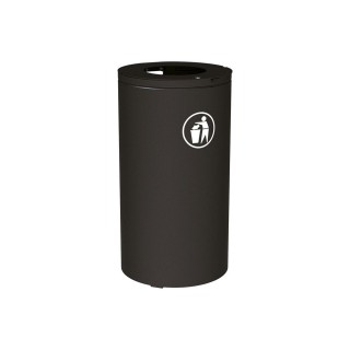 Corbeille Olbia 80 litres Procity - Ø 450 x hauteur 845 mm - Avec seau - Noir foncé