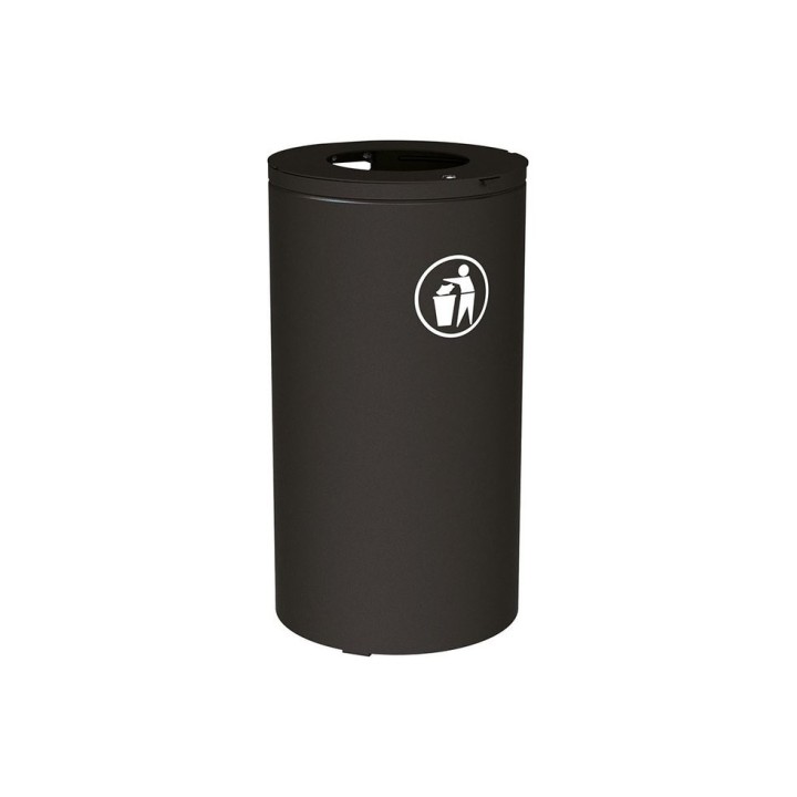 Corbeille Olbia 80 litres Procity - Ø 450 x hauteur 845 mm - Avec seau - Noir foncé