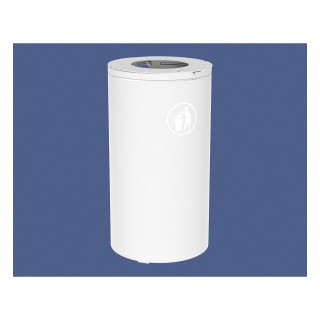 Corbeille Olbia 80 litres Procity - Ø 450 x hauteur 845 mm - Avec seau - Blanc pur