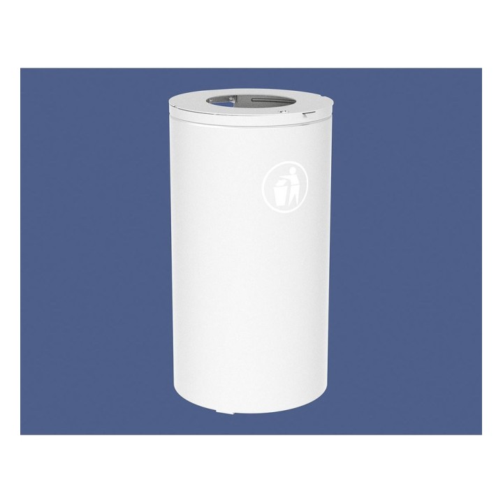 Corbeille Olbia 80 litres Procity - Ø 450 x hauteur 845 mm - Avec seau - Blanc pur