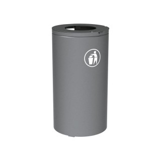 Corbeille Olbia 80 litres Procity - Ø 450 x hauteur 845 mm - Avec seau - Gris Procity