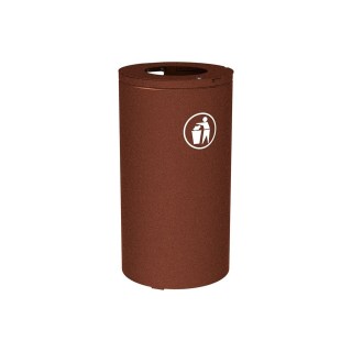 Corbeille Olbia 80 litres Procity - Ø 450 x hauteur 845 mm - Avec seau - Aspect Corten