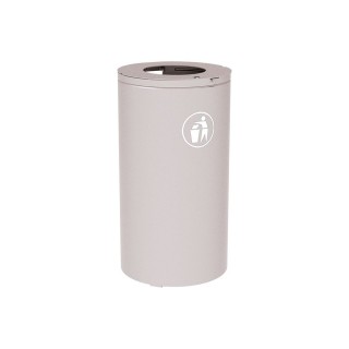 Corbeille Olbia 80 litres Procity - Ø 450 x hauteur 845 mm - Sans seau - Gris soie