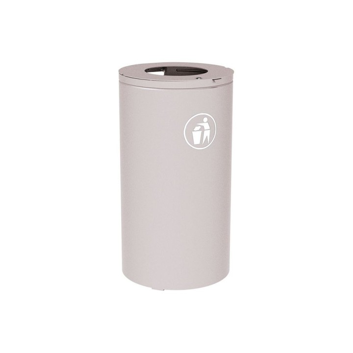 Corbeille Olbia 80 litres Procity - Ø 450 x hauteur 845 mm - Sans seau - Gris soie