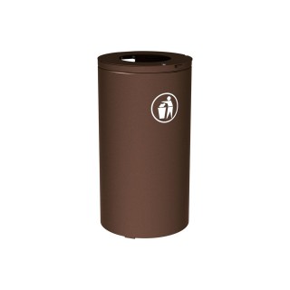Corbeille Olbia 80 litres Procity - Ø 450 x hauteur 845 mm - Sans seau - Brun chocolat