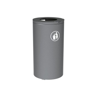 Corbeille Olbia 80 litres Procity - Ø 450 x hauteur 845 mm - Sans seau - Gris Procity