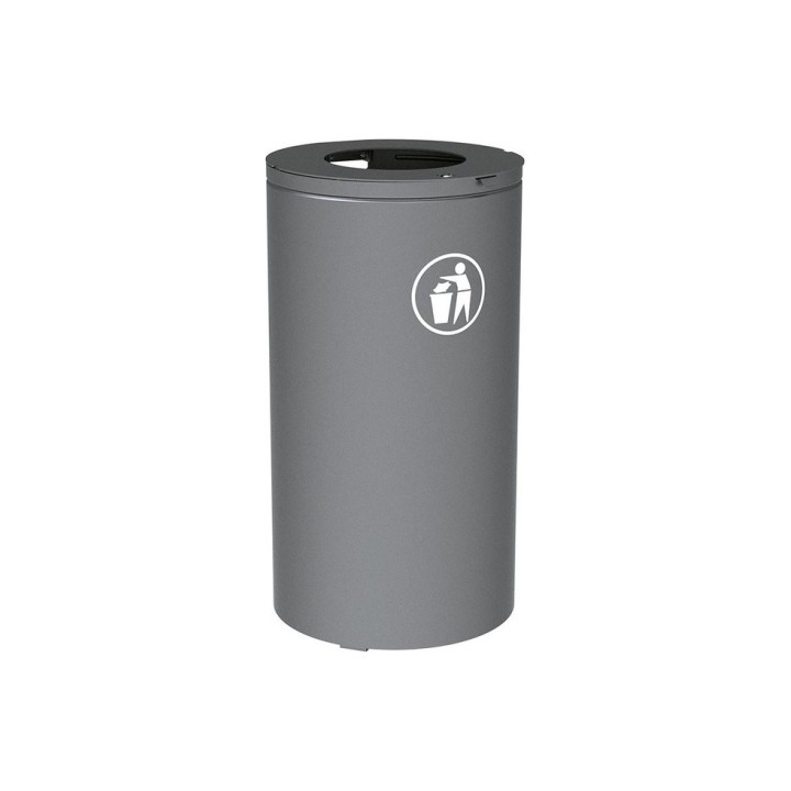 Corbeille Olbia 80 litres Procity - Ø 450 x hauteur 845 mm - Sans seau - Gris Procity