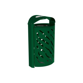 Corbeille Venise 120 litres Procity - Ø 450 x hauteur 1010 mm - couvercle réhaussé cendrier - Vert mousse