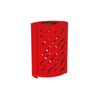 Corbeille standard Venise 120 litres Procity - larg. 590 x prof. 435 x haut. 845 mm - Rouge signalisation