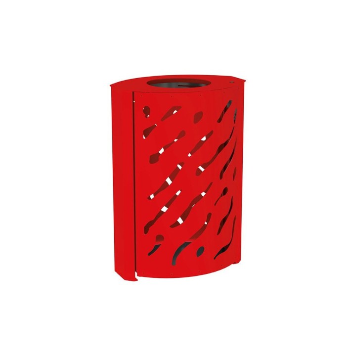 Corbeille standard Venise 120 litres Procity - larg. 590 x prof. 435 x haut. 845 mm - Rouge signalisation