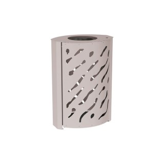 Corbeille standard Venise 120 litres Procity - larg. 590 x prof. 435 x haut. 845 mm - Gris soie