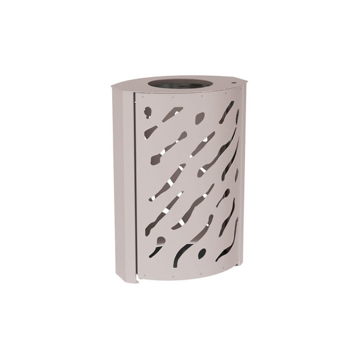 Corbeille standard Venise 120 litres Procity - larg. 590 x prof. 435 x haut. 845 mm - Gris soie