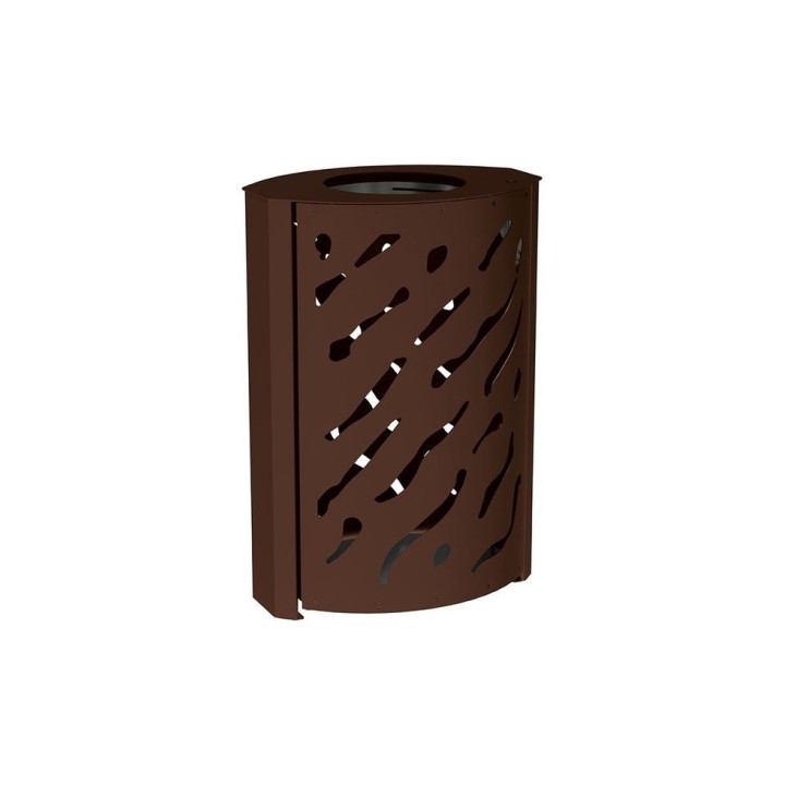 Corbeille standard Venise 120 litres Procity - larg. 590 x prof. 435 x haut. 845 mm - Brun chocolat