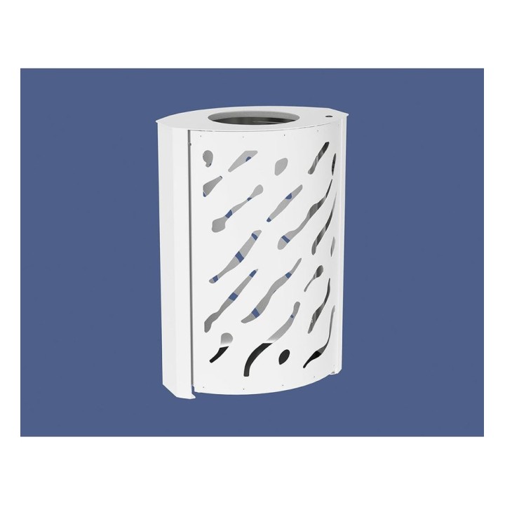 Corbeille standard Venise 120 litres Procity - larg. 590 x prof. 435 x haut. 845 mm - Blanc pur